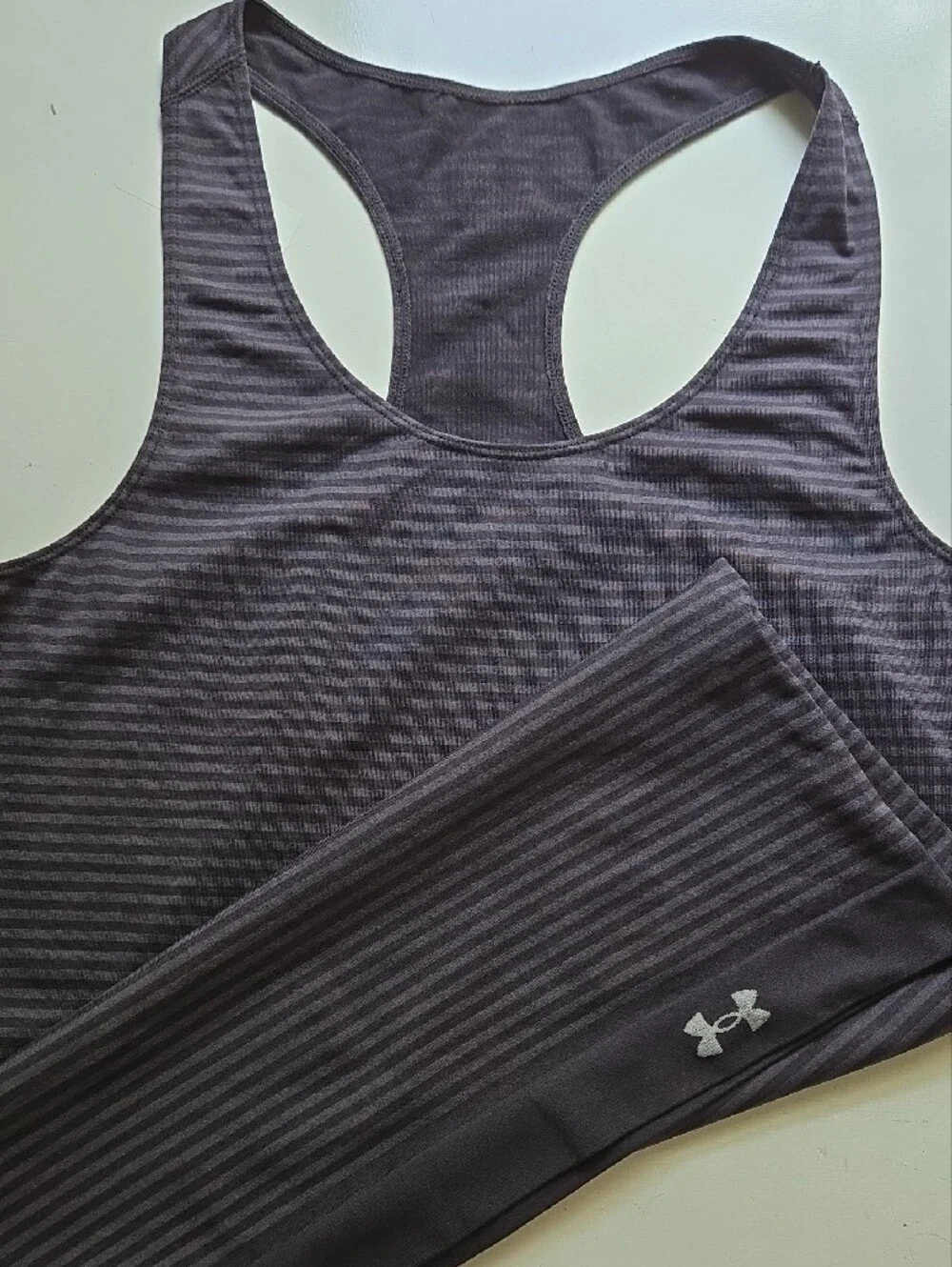 Under Armour Women's Navy and Black Striped Racerback Tank